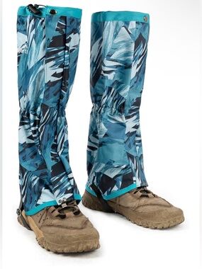 Blue Abstract Design Waterproof Leg Gaiters Size L-XL